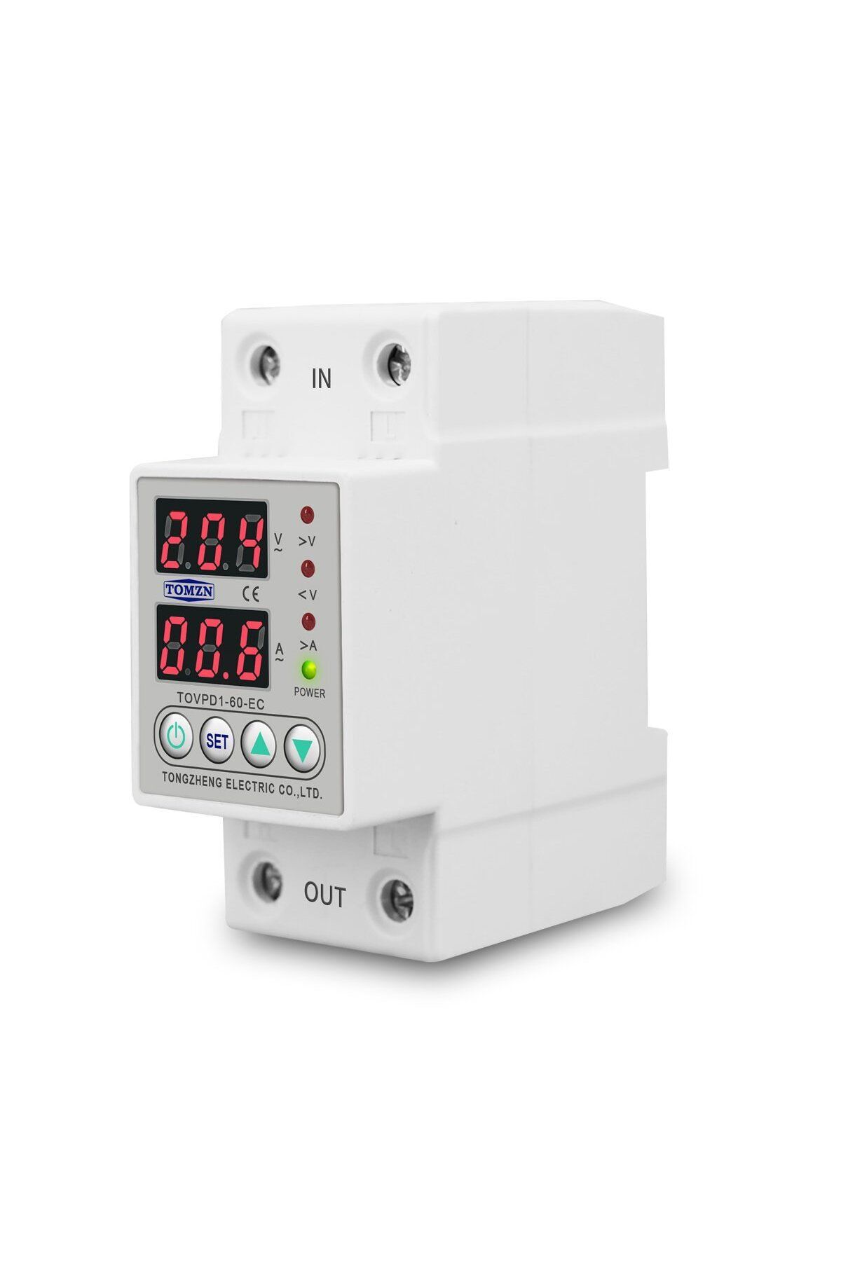 Tomzn Voltaj ve Akım Koruma Rölesi Yüksek Alçak Gerilim Koruyucu Monofaz 40A Elektrik Bekçisi