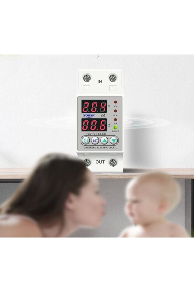 Tomzn Voltaj ve Akım Koruma Rölesi Yüksek Alçak Gerilim Akım Koruyucu 63A Elektrik Bekçisi