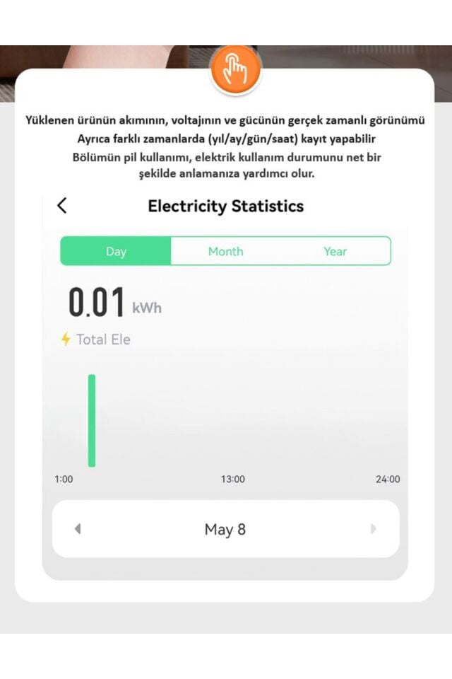 Tomzn Akıllı Voltaj ve Akım Koruma Rölesi, WiFi Özellikli Dahili Enerji Ölçer 63A - Akıllı Sigorta