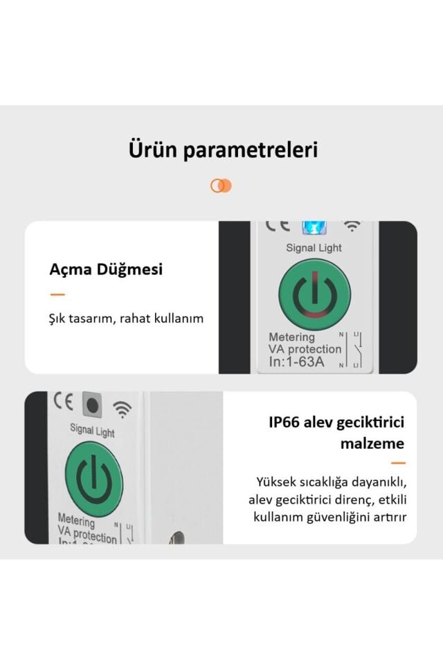 Tomzn Akıllı Voltaj ve Akım Koruma Rölesi, WiFi Özellikli Dahili Enerji Ölçer 63A - Akıllı Sigorta