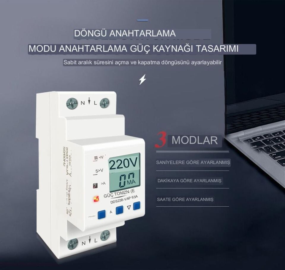 Tomzn Hiking Voltaj ve Akım Koruma Rölesi Yüksek Alçak Gerilim  ve Akım Koruyucu Röle 80A