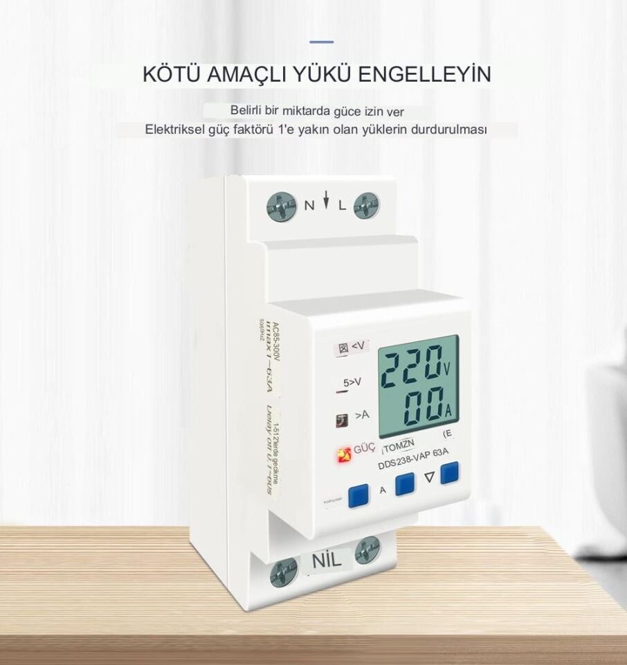 Tomzn Hiking Voltaj ve Akım Koruma Rölesi Yüksek Alçak Gerilim  ve Akım Koruyucu Röle 80A