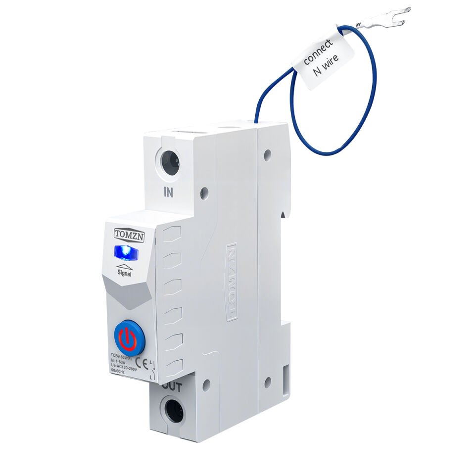 Tomzn Akıllı Voltaj ve Akım Koruma Rölesi, Sıcaklık Korumalı WiFi SmartLife Tuya 63A - Tek Kutup