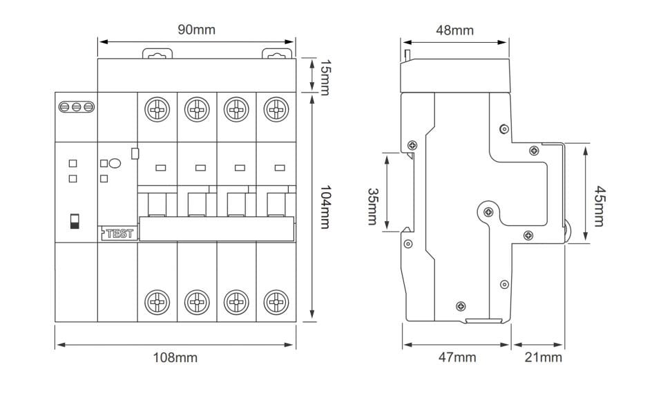 Tongou Akıllı Trifaz Kaçak Akım Rölesi - Voltaj ve Akım Koruyucu 63A Ayarlanabilir KAR (30mA-500mA)