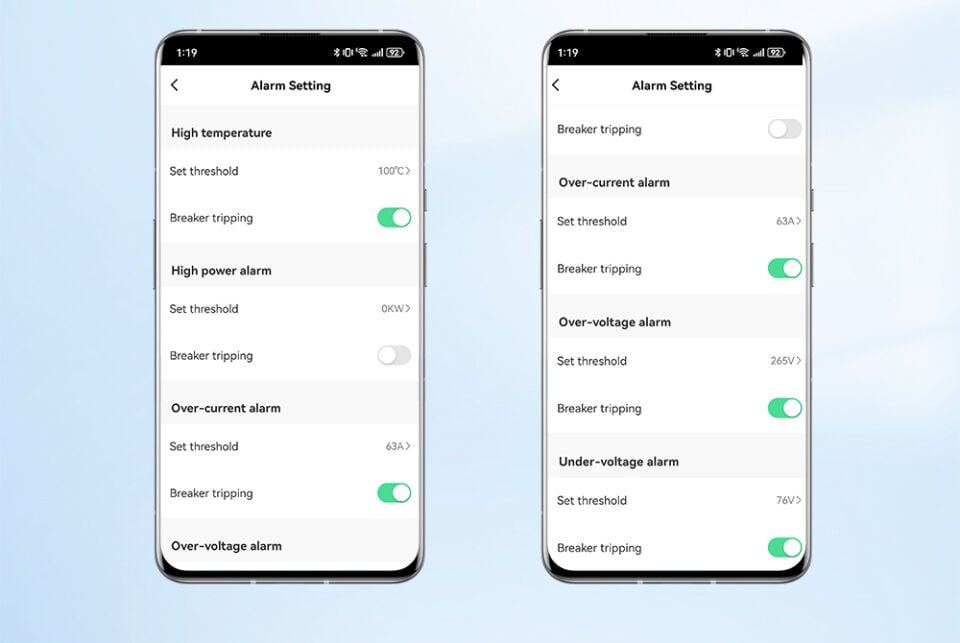 Tomzn Akıllı Voltaj ve Akım Koruma Rölesi, Sıcaklık Korumalı WiFi SmartLife Tuya 63A - Tek Kutup